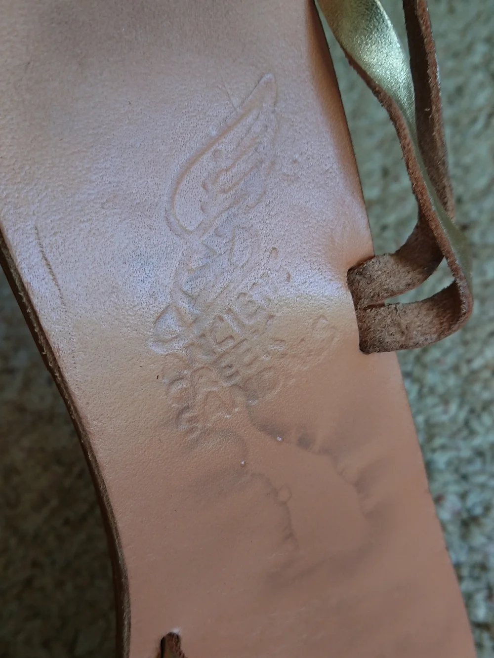 Ancient Greek Sandals Apli Eleftheria metallic-effect leather sandals size 6.5